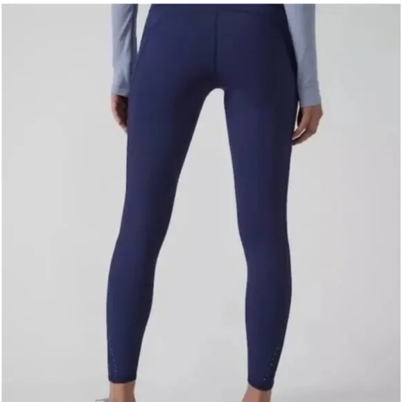 Athleta Rainier tights/leggings, medium tall, navy - Picture 2 of 6